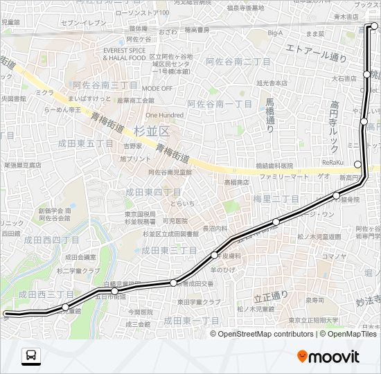 高４３ Bus Line Map