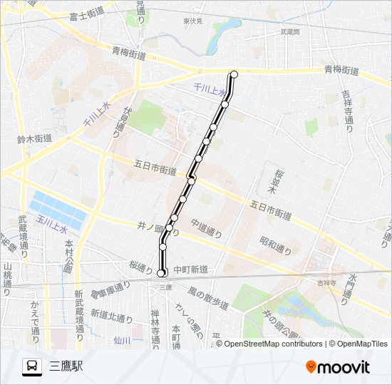 鷹０１ Bus Line Map