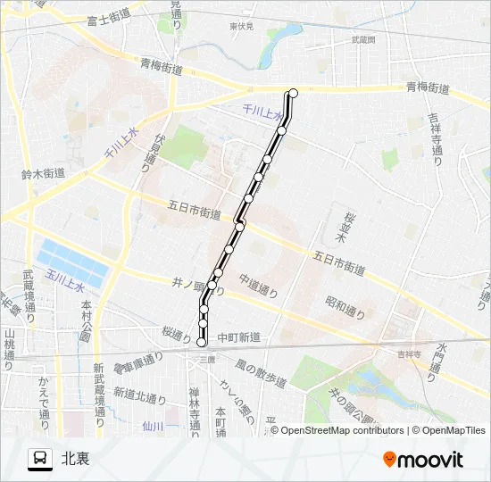 鷹０１ バスの路線図