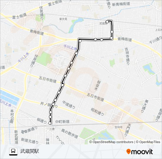鷹０２ Bus Line Map