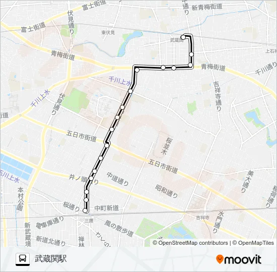 鷹０２ バスの路線図