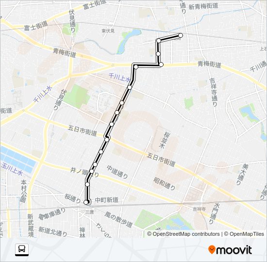 鷹０２ Bus Line Map