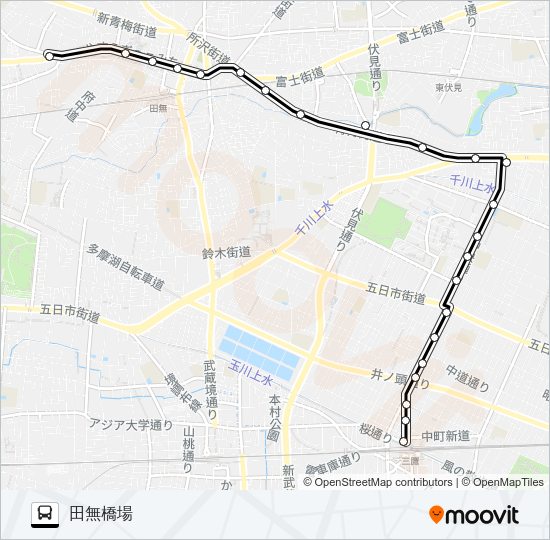 鷹０３ Bus Line Map