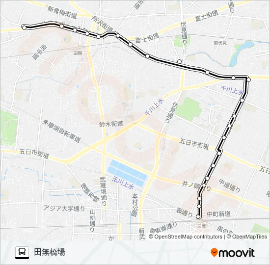 鷹０３ バスの路線図