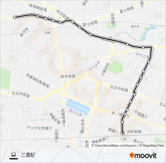 鷹０３ Bus Line Map
