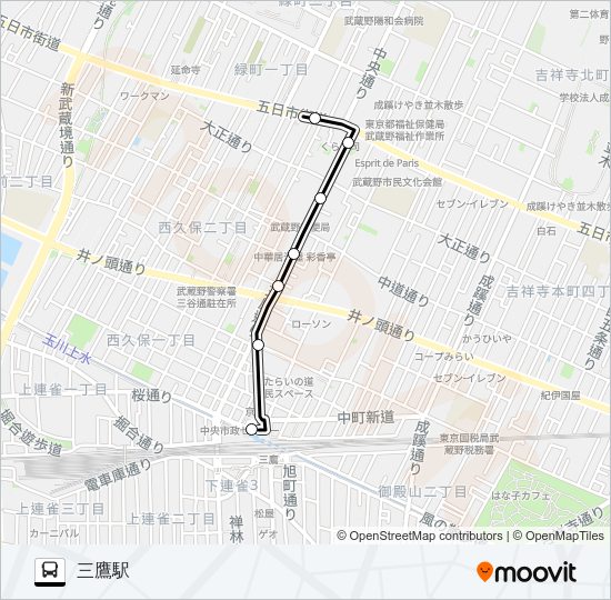 鷹１０ Bus Line Map