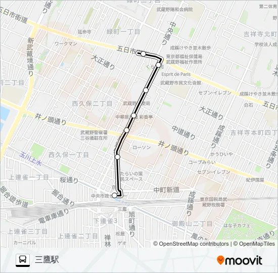 鷹１０ Bus Line Map