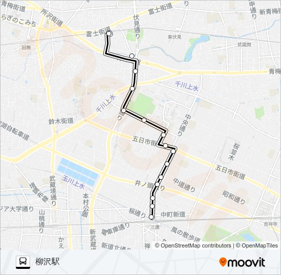 鷹１３ Bus Line Map