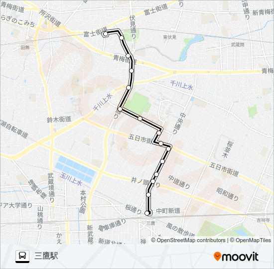 鷹１３ Bus Line Map
