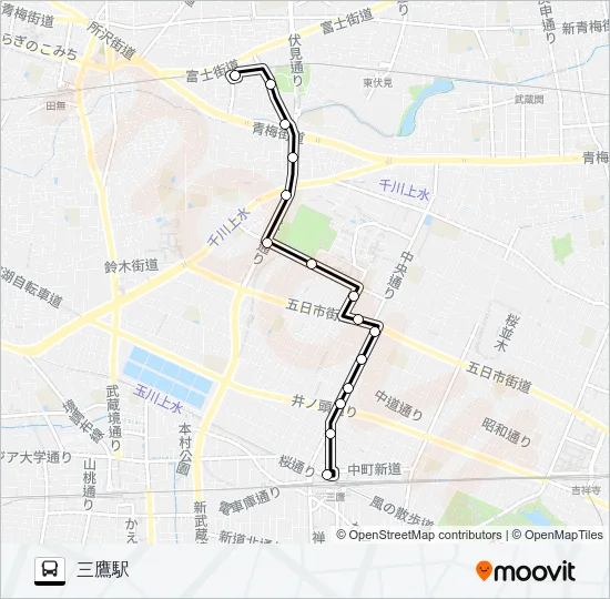 鷹１３ バスの路線図