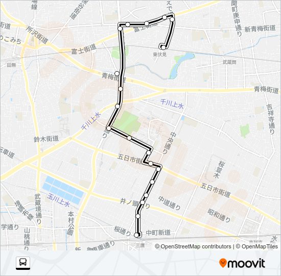 鷹１５ Bus Line Map