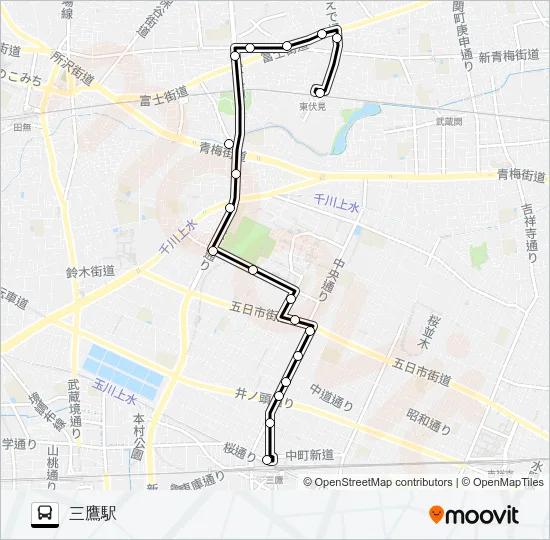 鷹１５ Bus Line Map