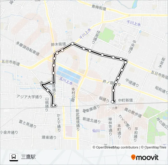 鷹３０ Bus Line Map