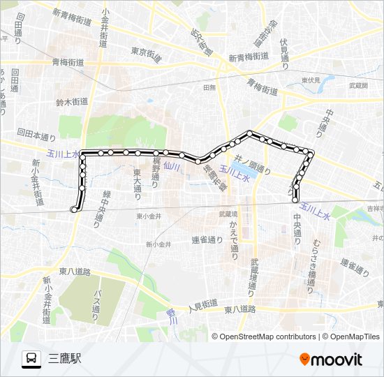 鷹３３ Bus Line Map