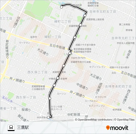 鷹４０ バスの路線図