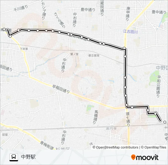 Ｋ０１ バスの路線図