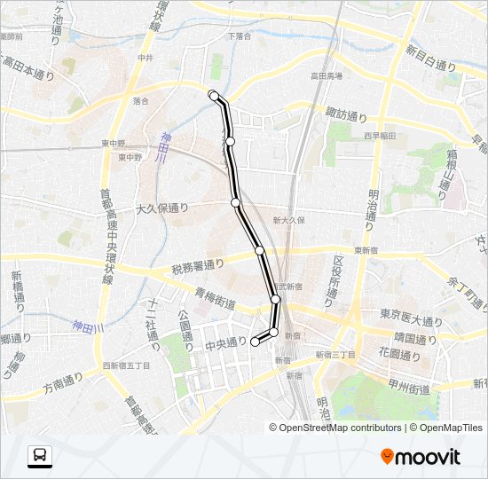 宿０１−１ Bus Line Map