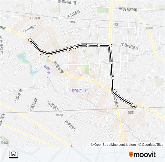 西５１−１ Bus Line Map