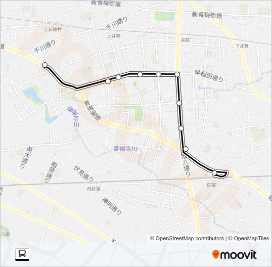 西５１−２ Bus Line Map