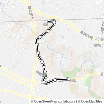 荻５３（深夜） Bus Line Map