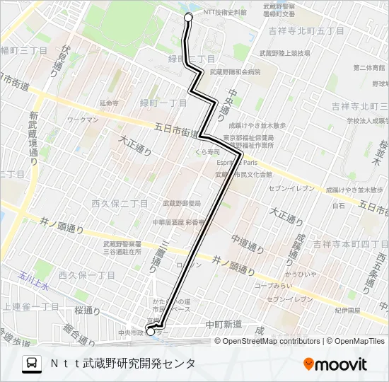 鷹４０（直行） Bus Line Map