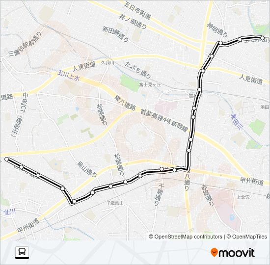 五日市（営）〜北野 Bus Line Map