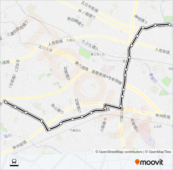 北野〜五日市（営） Bus Line Map