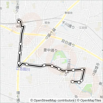 練馬駅〜丸山営業所 Bus Line Map