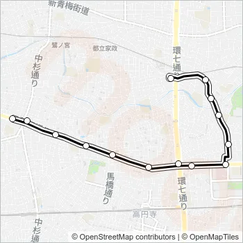 野方〜阿佐谷営業所 Bus Line Map