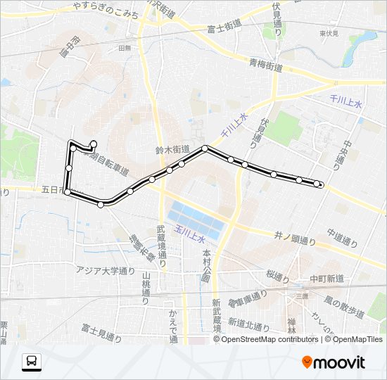 ヴィ〜武蔵野営（Ｈ） Bus Line Map