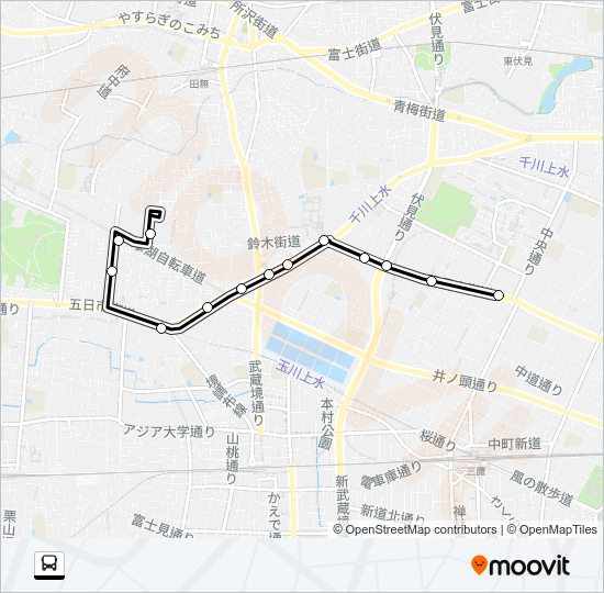 武蔵野営〜ヴィ（Ｋ） Bus Line Map