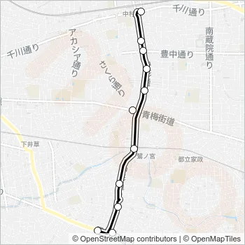 中村橋〜阿佐谷営：Ａ深 Bus Line Map