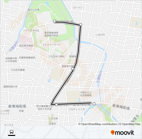 丸山〜江古田の森（セ） Bus Line Map