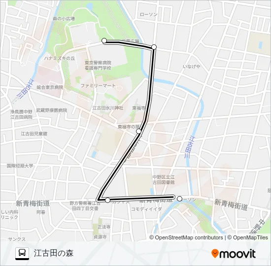 丸山〜江古田の森（セ） バスの路線図