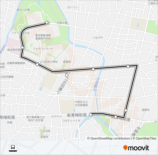 丸山（営）〜江古田の森 Bus Line Map