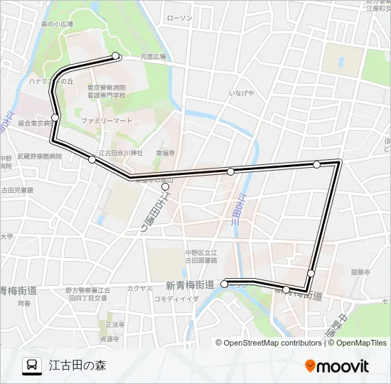 丸山（営）〜江古田の森 バスの路線図