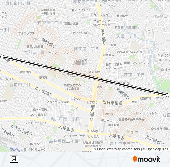 五日市街道入庫（回送） Bus Line Map