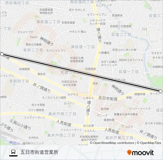 五日市街道入庫（回送） Bus Line Map