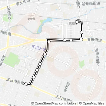 武蔵野（営）〜武蔵関駅 Bus Line Map
