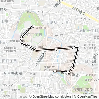 江古田の森〜丸山（営） Bus Line Map