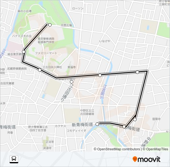 江古田の森〜丸山（営） Bus Line Map