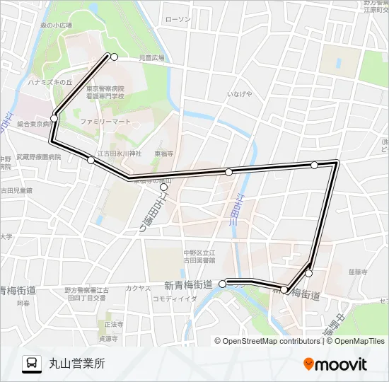 江古田の森〜丸山（営） バスの路線図