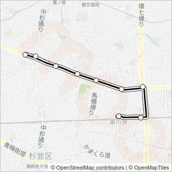 阿佐谷営業所〜高円寺駅 Bus Line Map