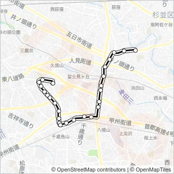 五日市（営）〜久我山病院 Bus Line Map