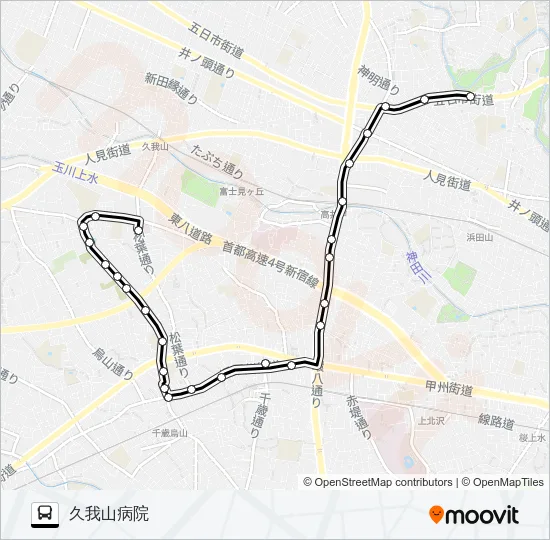 五日市（営）〜久我山病院 バスの路線図