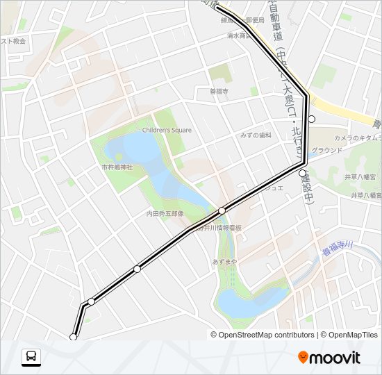 南善福寺〜青梅街道（営） Bus Line Map