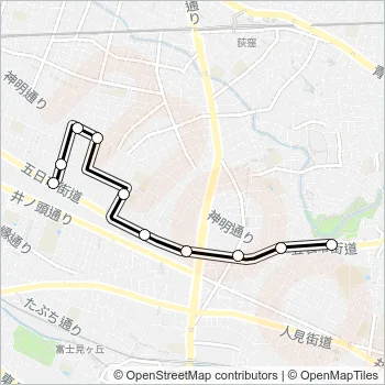 宮前３丁目〜五日市（営） Bus Line Map