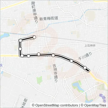 武蔵関駅〜青梅街道（営） Bus Line Map