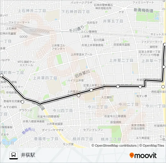 青梅街道営業所〜井荻駅Ｉ Bus Line Map