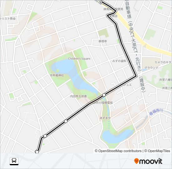 青梅（営）〜南善福寺・朝 Bus Line Map